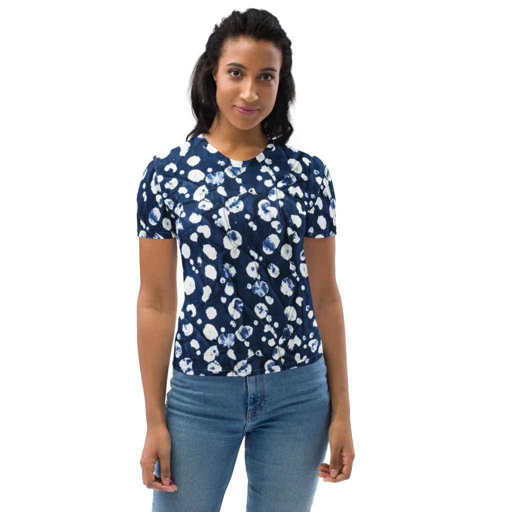Indigo Confetti on Women's Crew Neck T-Shirt — Front