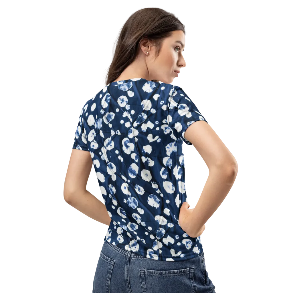 Indigo Confetti on Women's Crew Neck T-Shirt — Back