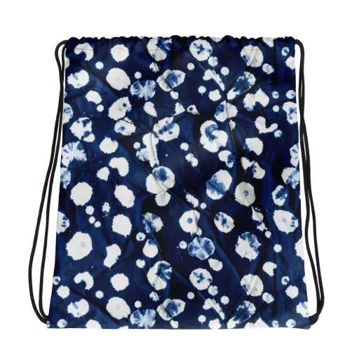 Indigo Confetti on a Drawstring Bag