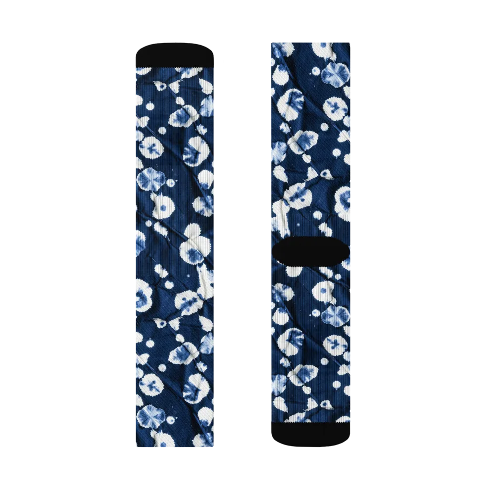 Indigo Confetti on Socks — Left Sock