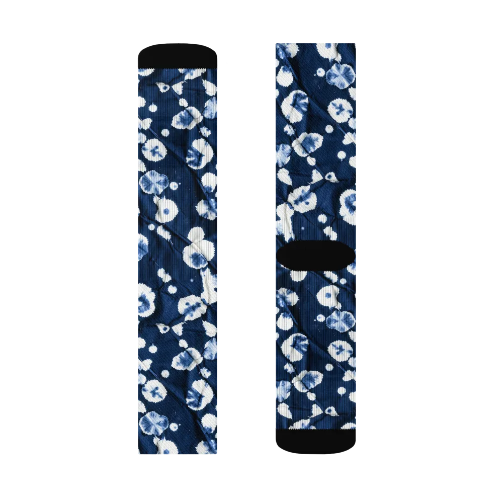 Indigo Confetti on Socks — Right Sock