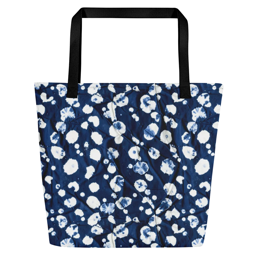 Indigo Confetti on Large Tote Bag W/ Pocket — Front