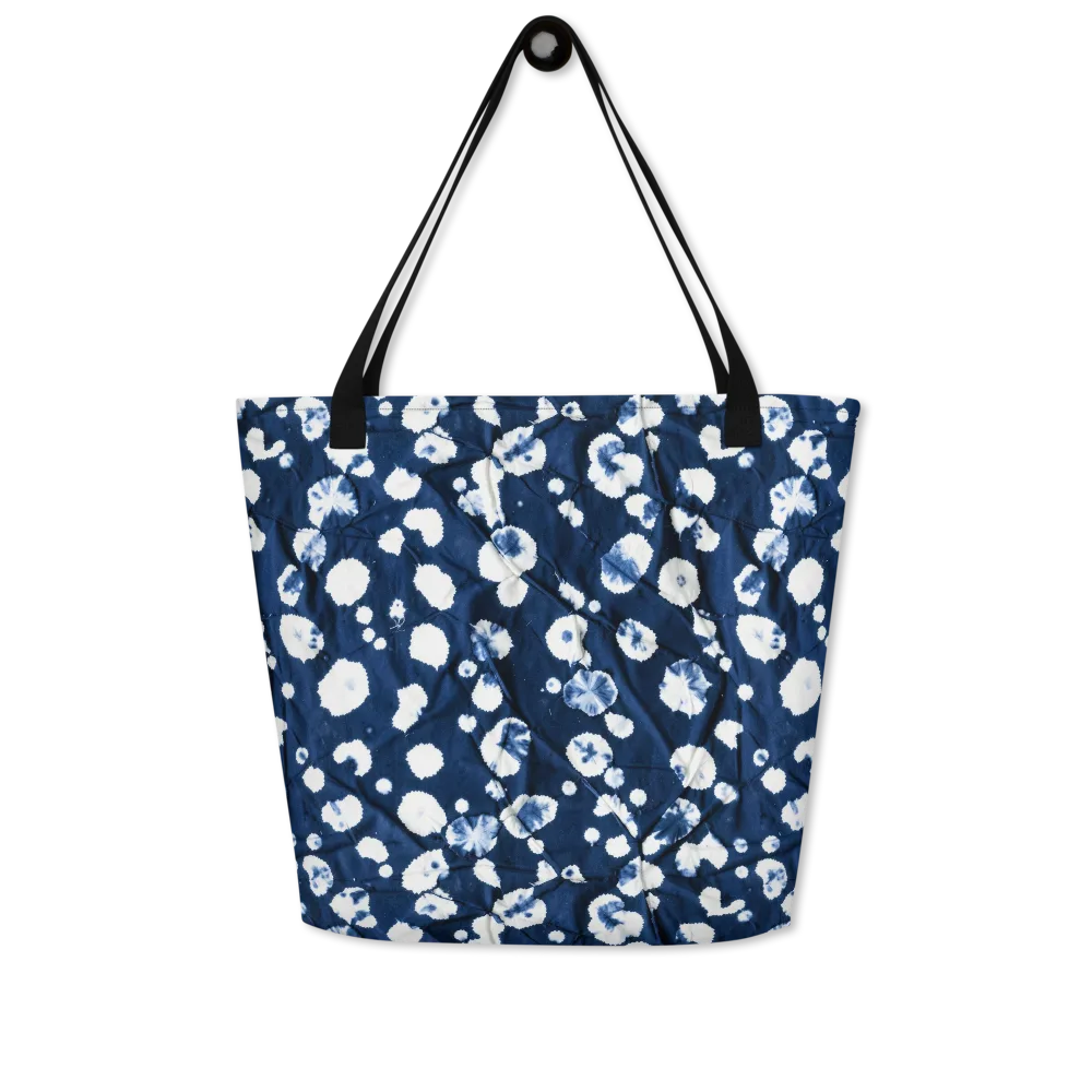 Indigo Confetti on Large Tote Bag W/ Pocket — Front