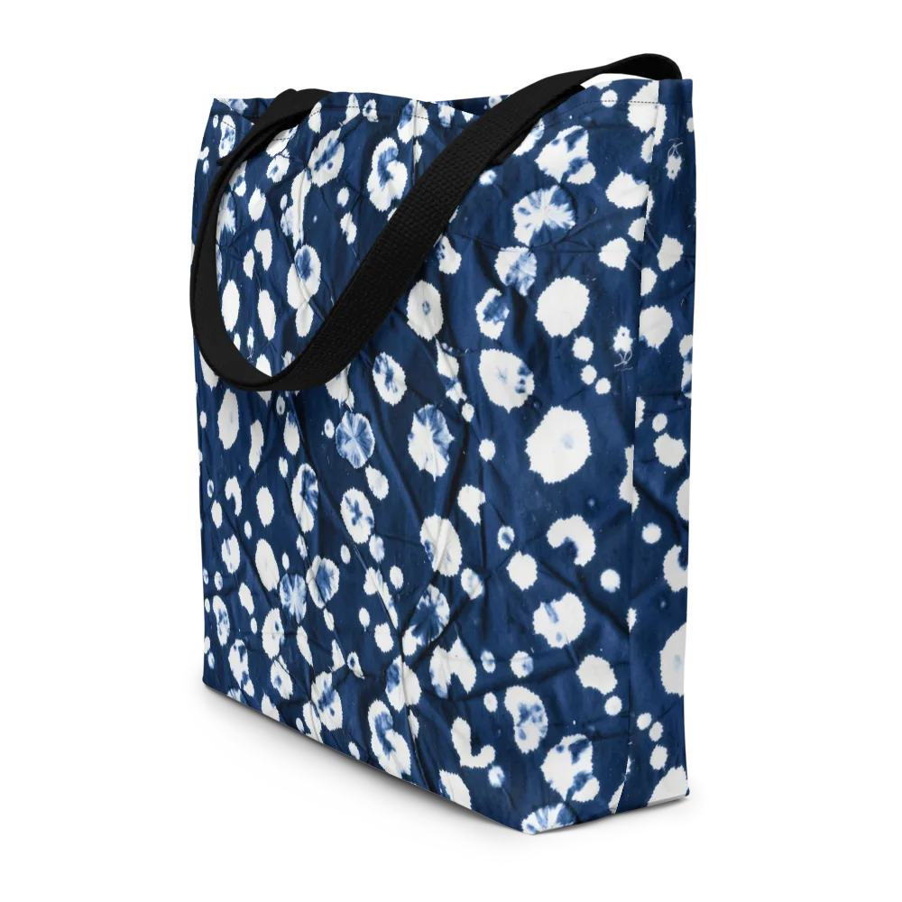 Indigo Confetti on Large Tote Bag W/ Pocket — Front