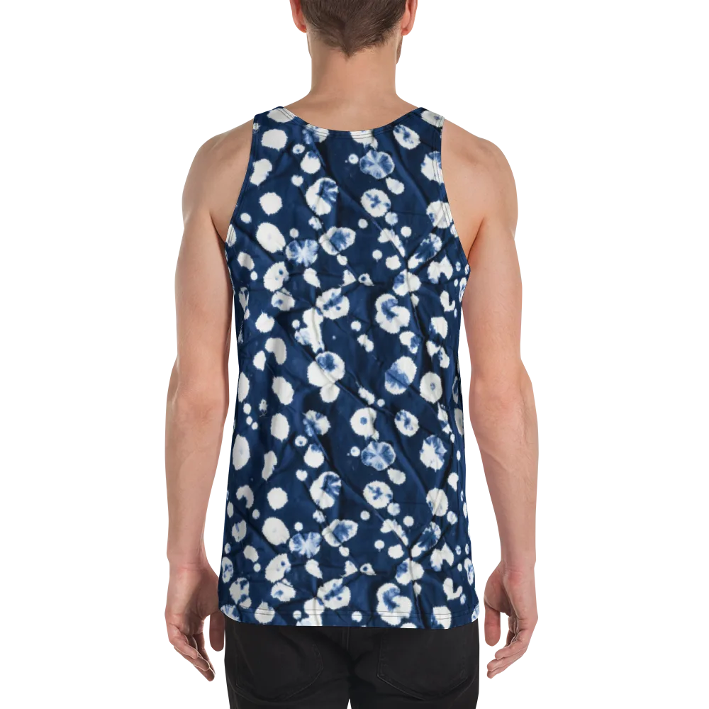 Indigo Confetti on Men's Tank Top — Back
