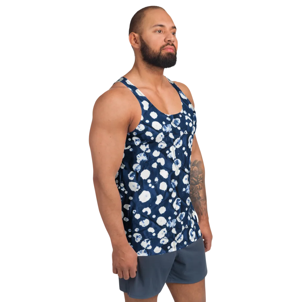 Indigo Confetti on Men's Tank Top — Right Front