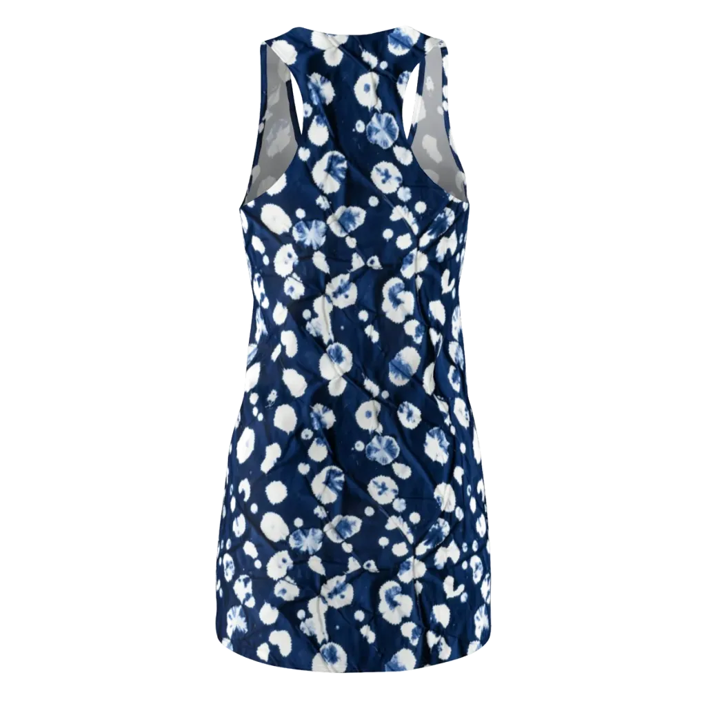 Indigo Confetti on Racerback Dress — Back