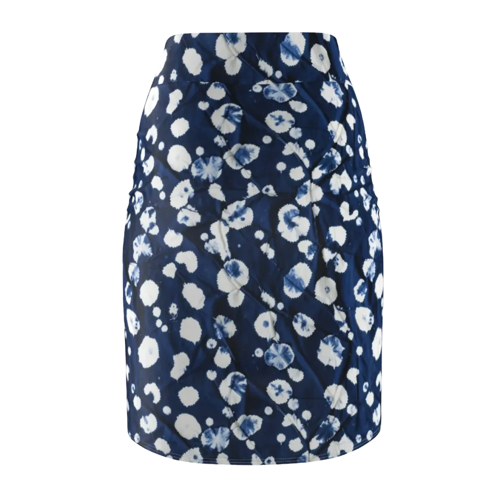 Indigo Confetti on Pencil Skirt — Back