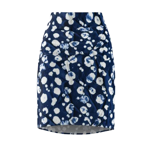 Indigo Confetti on a Pencil Skirt