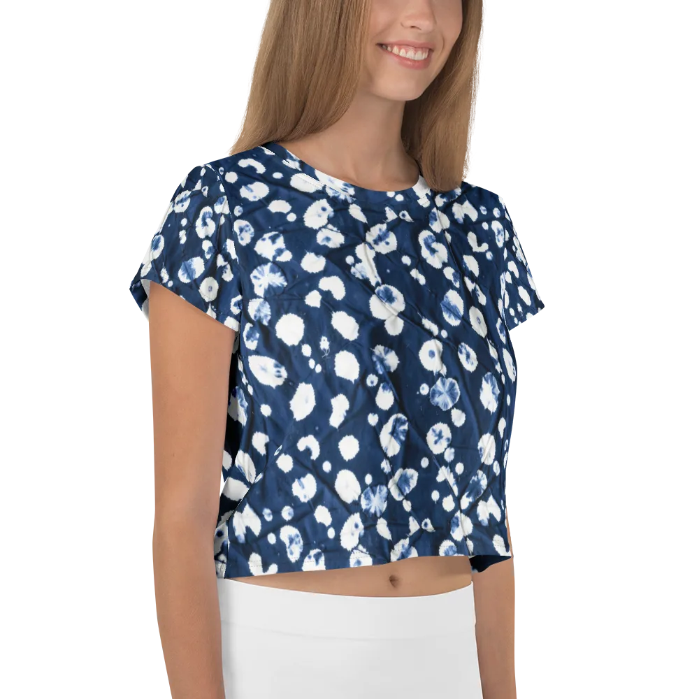 Indigo Confetti on Crop Tee — Right