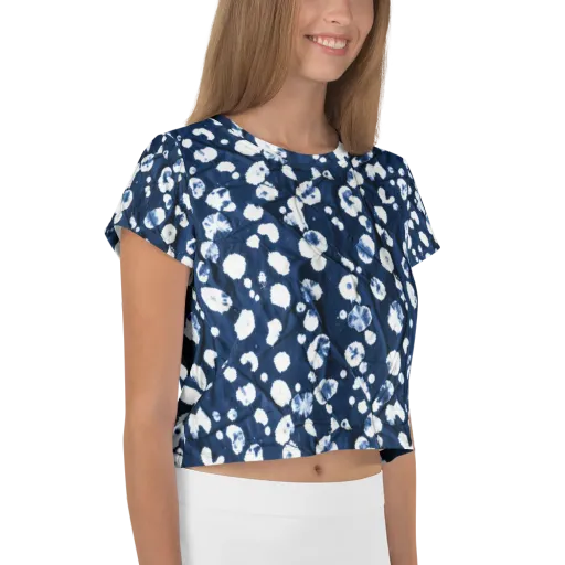 Indigo Confetti on a Crop Tee