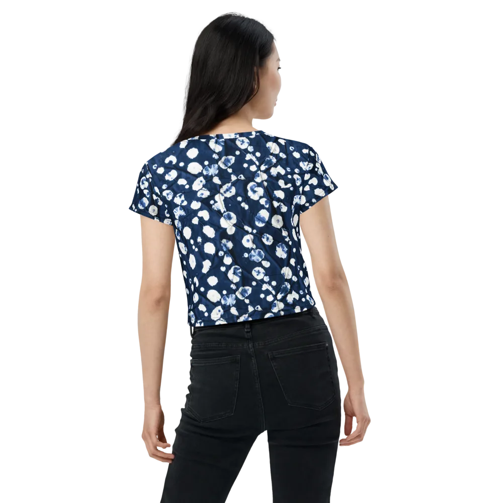 Indigo Confetti on Crop Tee — Back