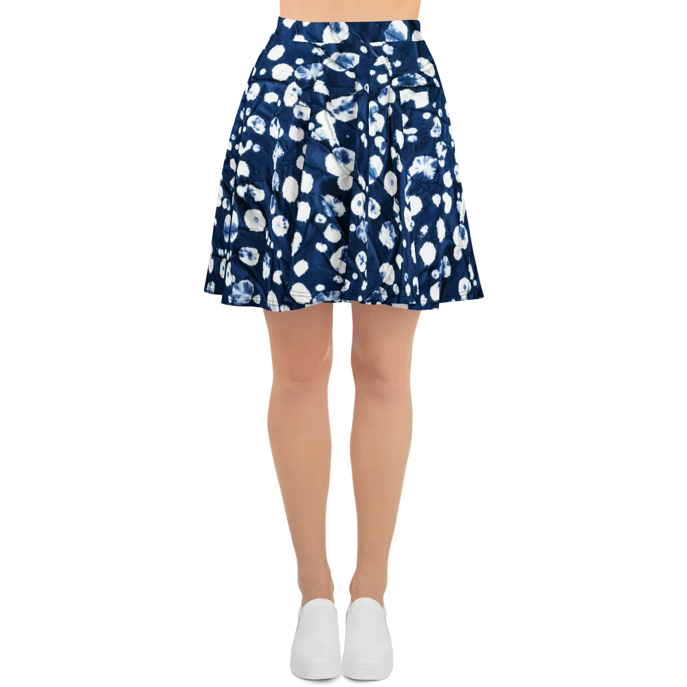 Indigo Confetti on Skater Skirt — Front