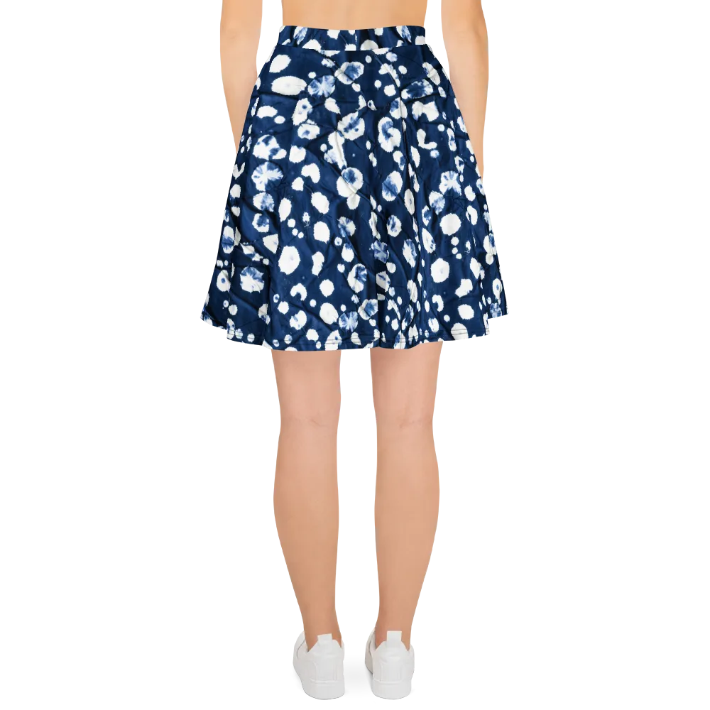 Indigo Confetti on Skater Skirt — Back