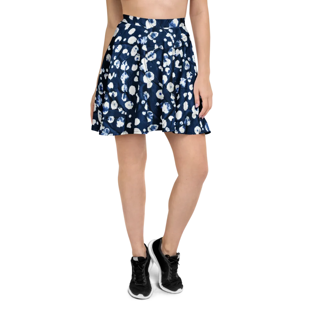 Indigo Confetti on Skater Skirt — Front