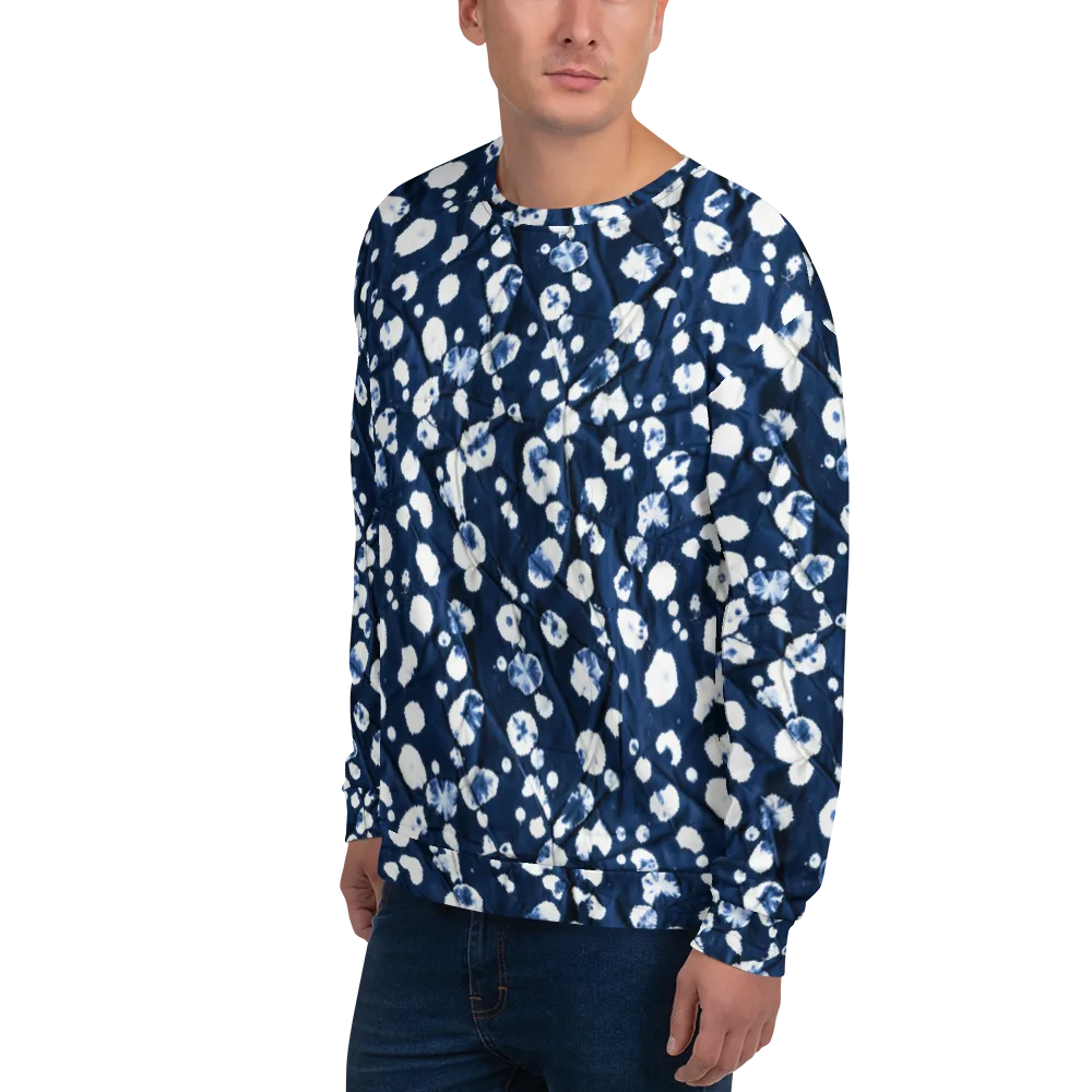 Indigo Confetti on Sweatshirt — Left Front