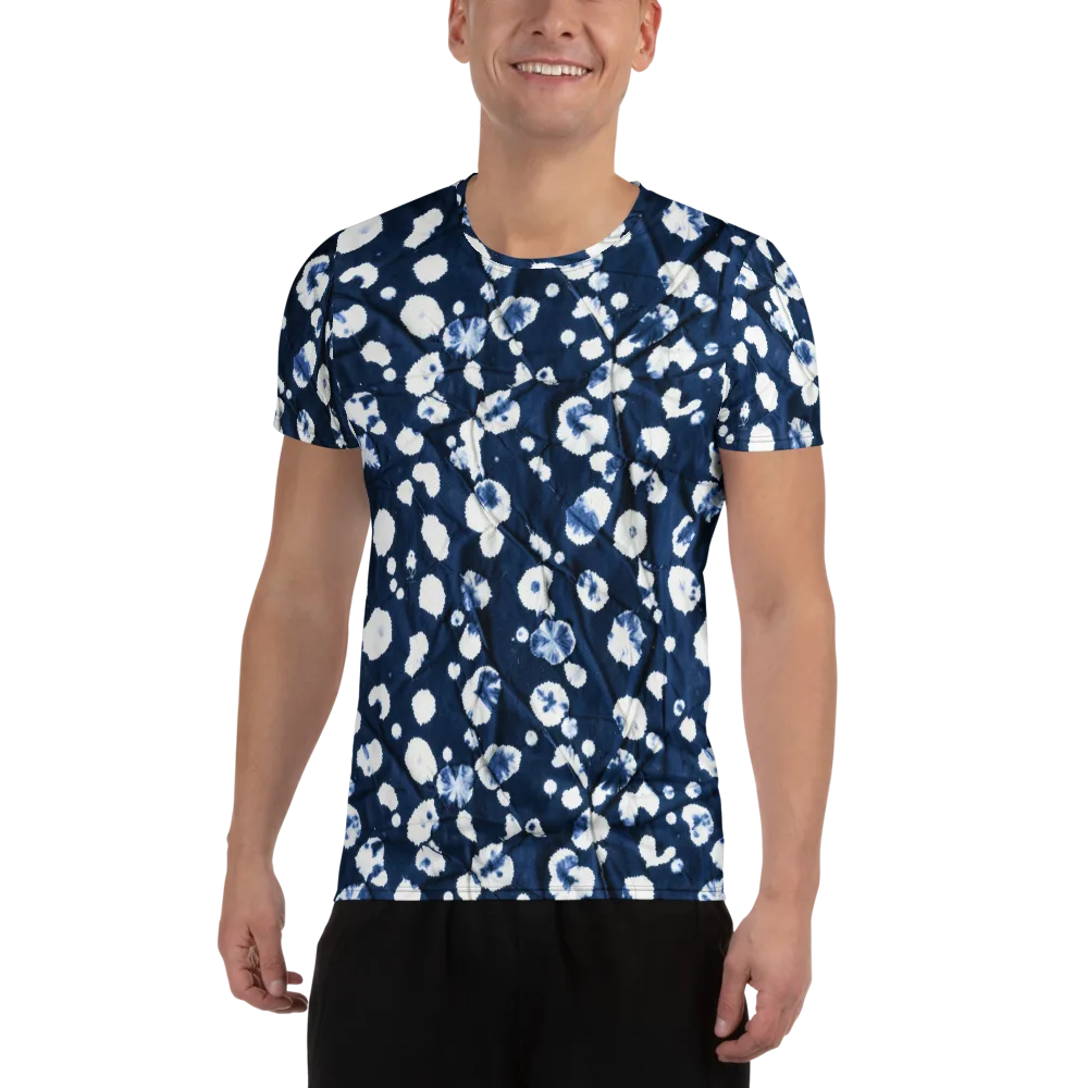 Indigo Confetti on Men's Athletic T-Shirt — Front