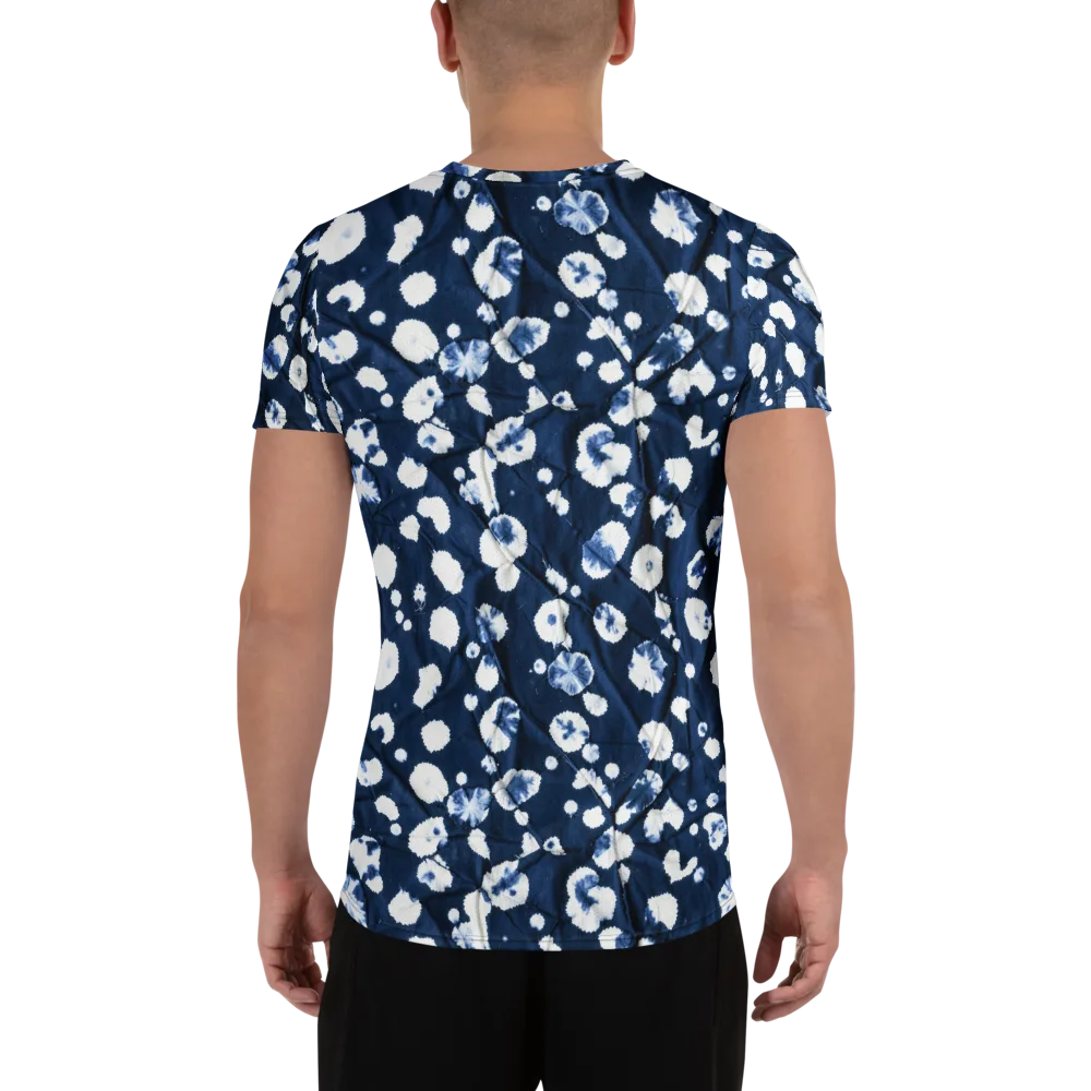 Indigo Confetti on Men's Athletic T-Shirt — Back