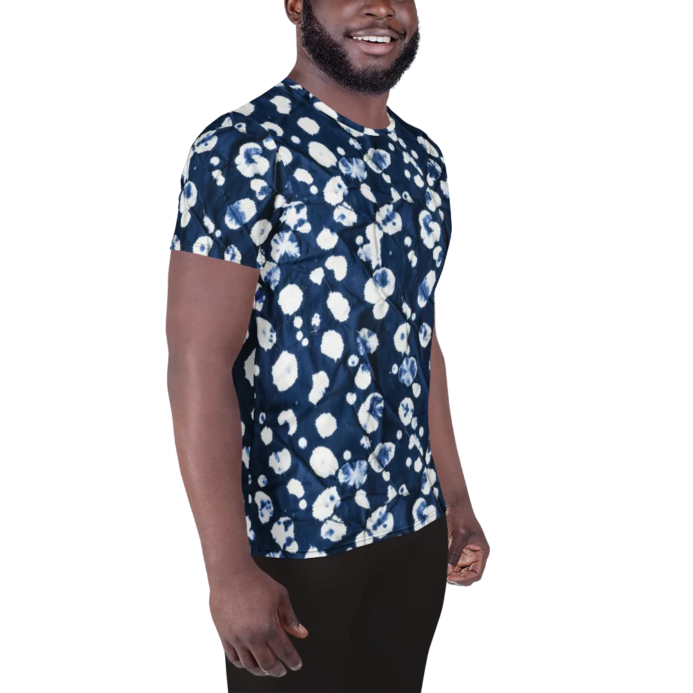 Indigo Confetti on Men's Athletic T-Shirt — Right
