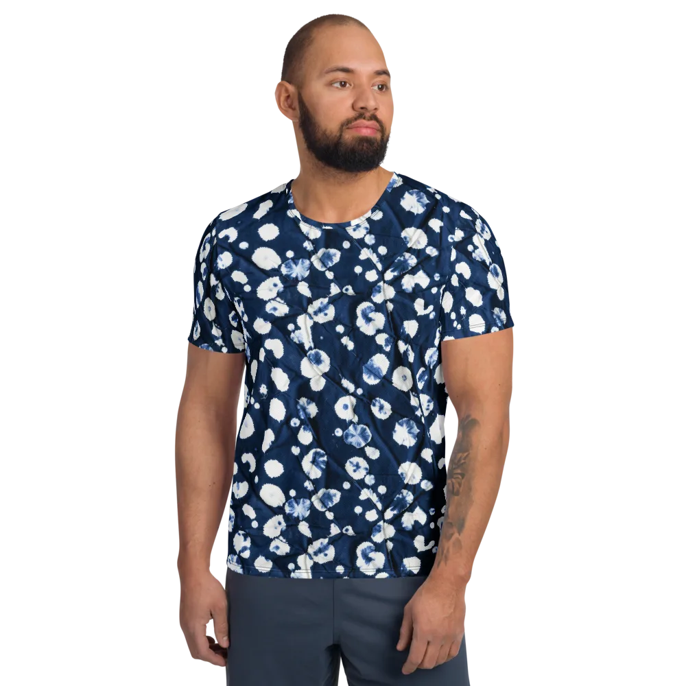 Indigo Confetti on Men's Athletic T-Shirt — Front