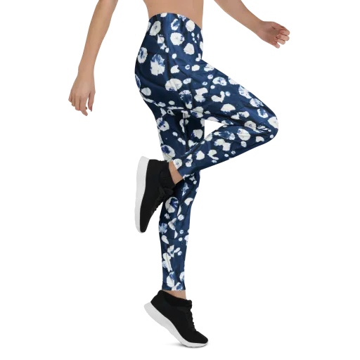 Indigo Confetti on a Leggings