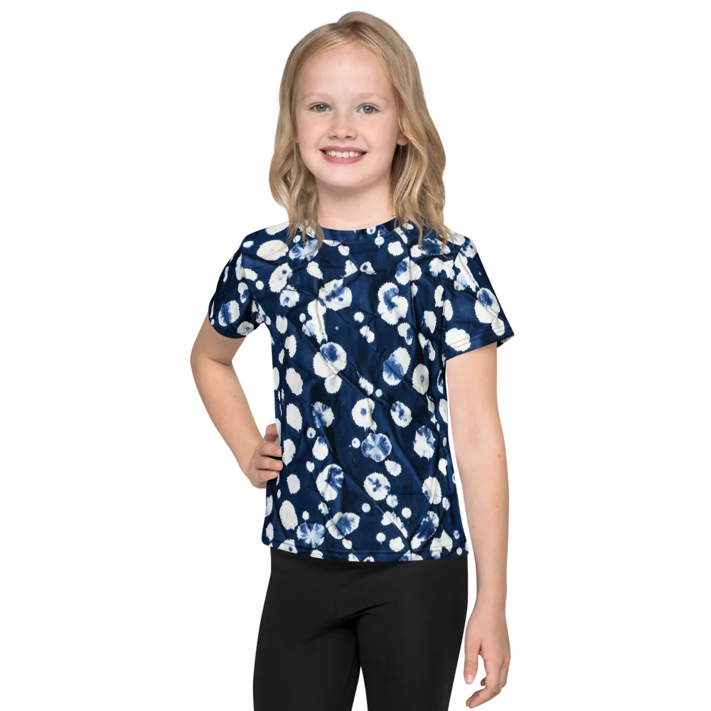 Indigo Confetti on Kids Crew Neck T-Shirt — Front