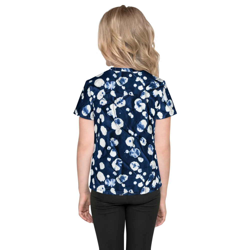 Indigo Confetti on Kids Crew Neck T-Shirt — Back