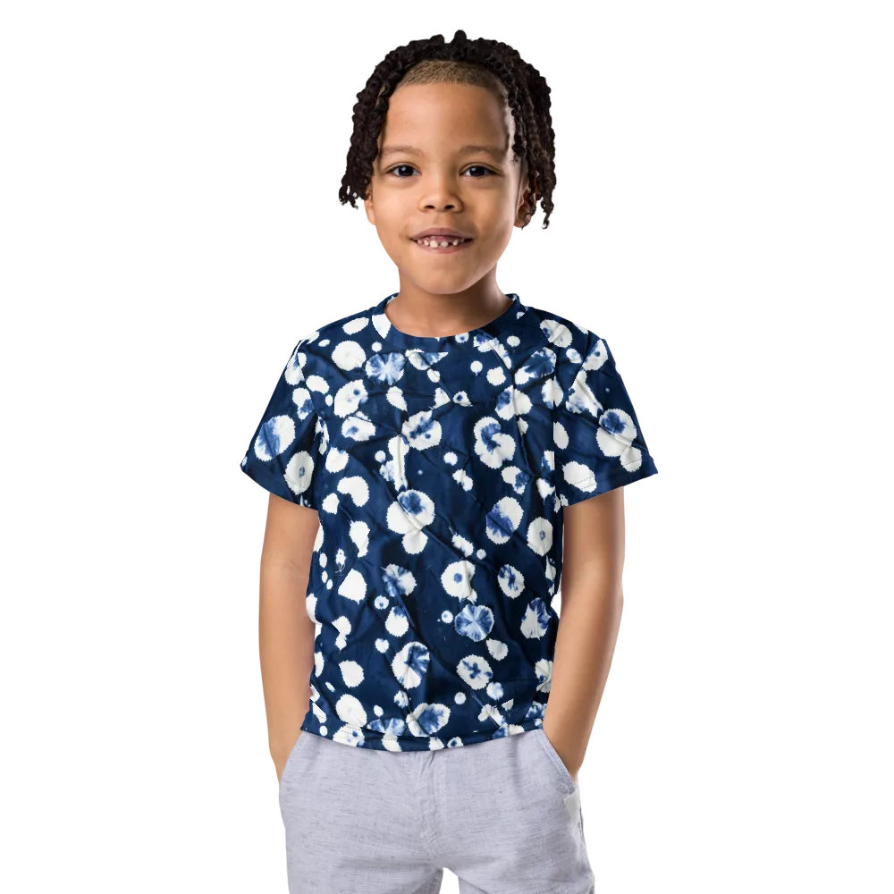 Indigo Confetti on Kids Crew Neck T-Shirt — Front