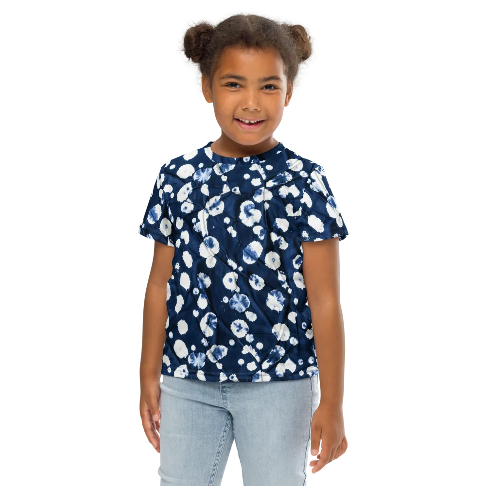 Indigo Confetti on Kids Crew Neck T-Shirt — Front