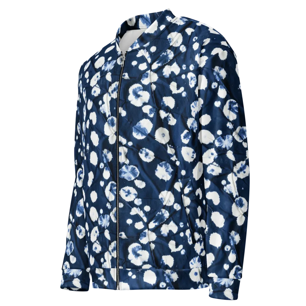 Indigo Confetti on Bomber Jacket — Left Front