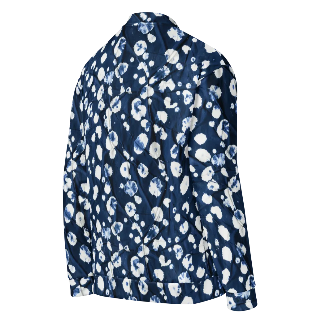 Indigo Confetti on Bomber Jacket — Right Back