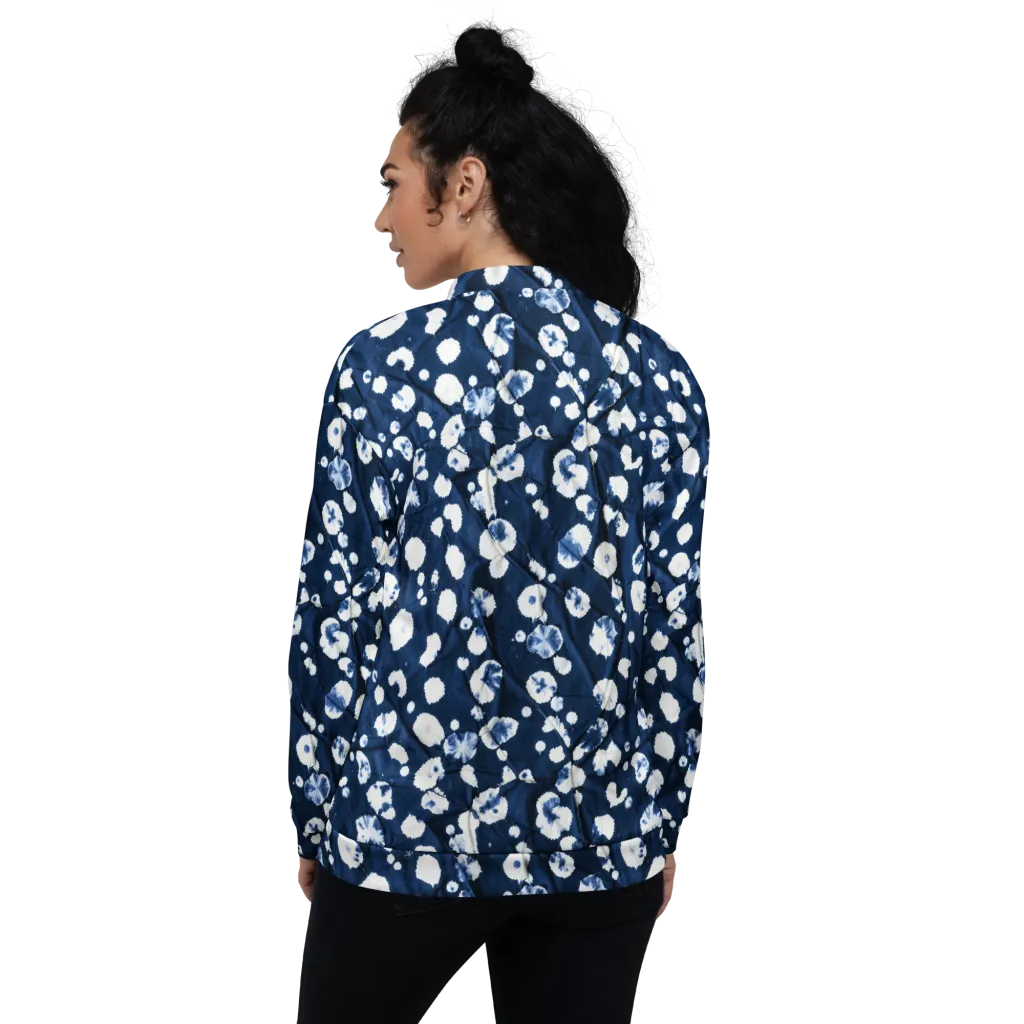 Indigo Confetti on Bomber Jacket — Back