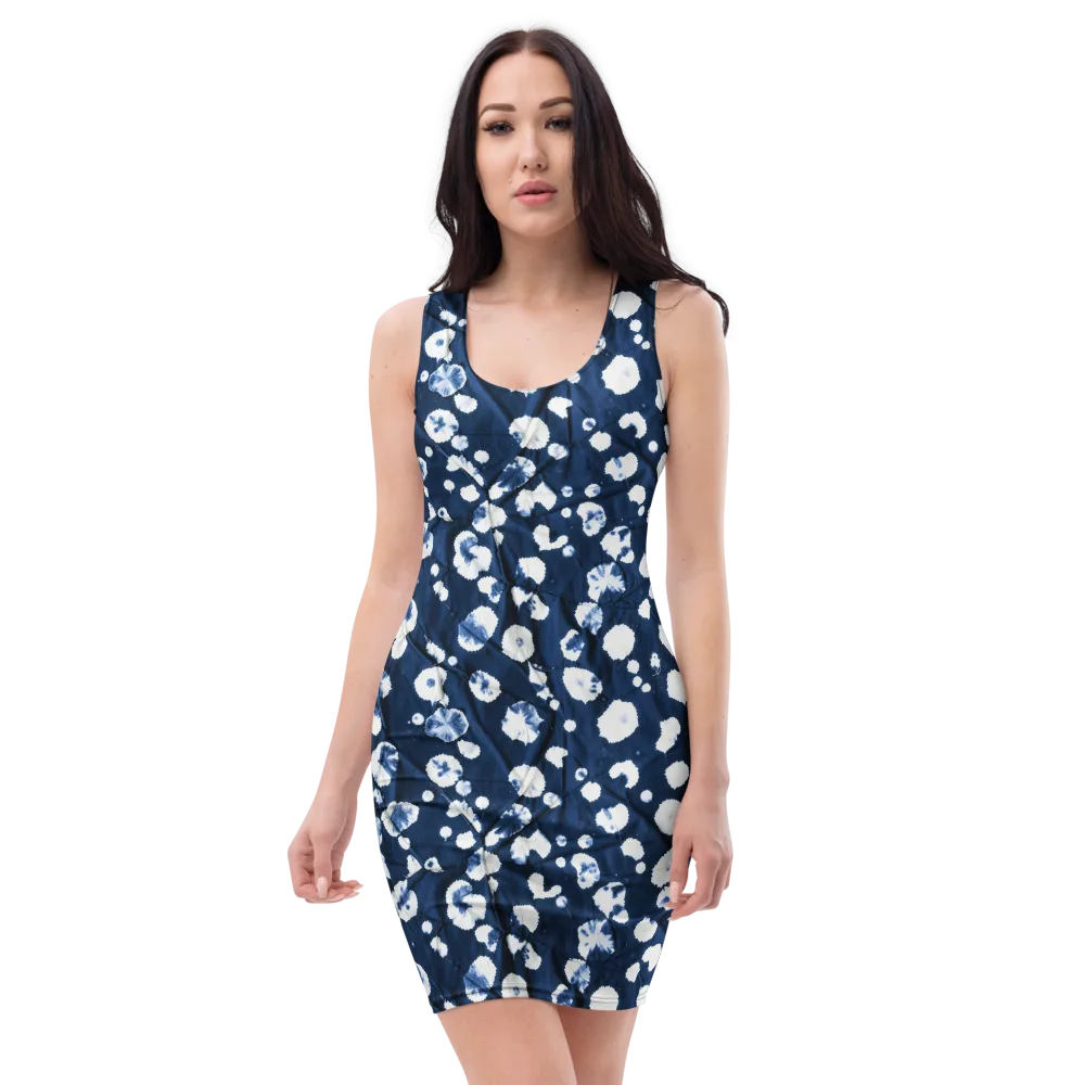 Indigo Confetti on Bodycon Dress — Front