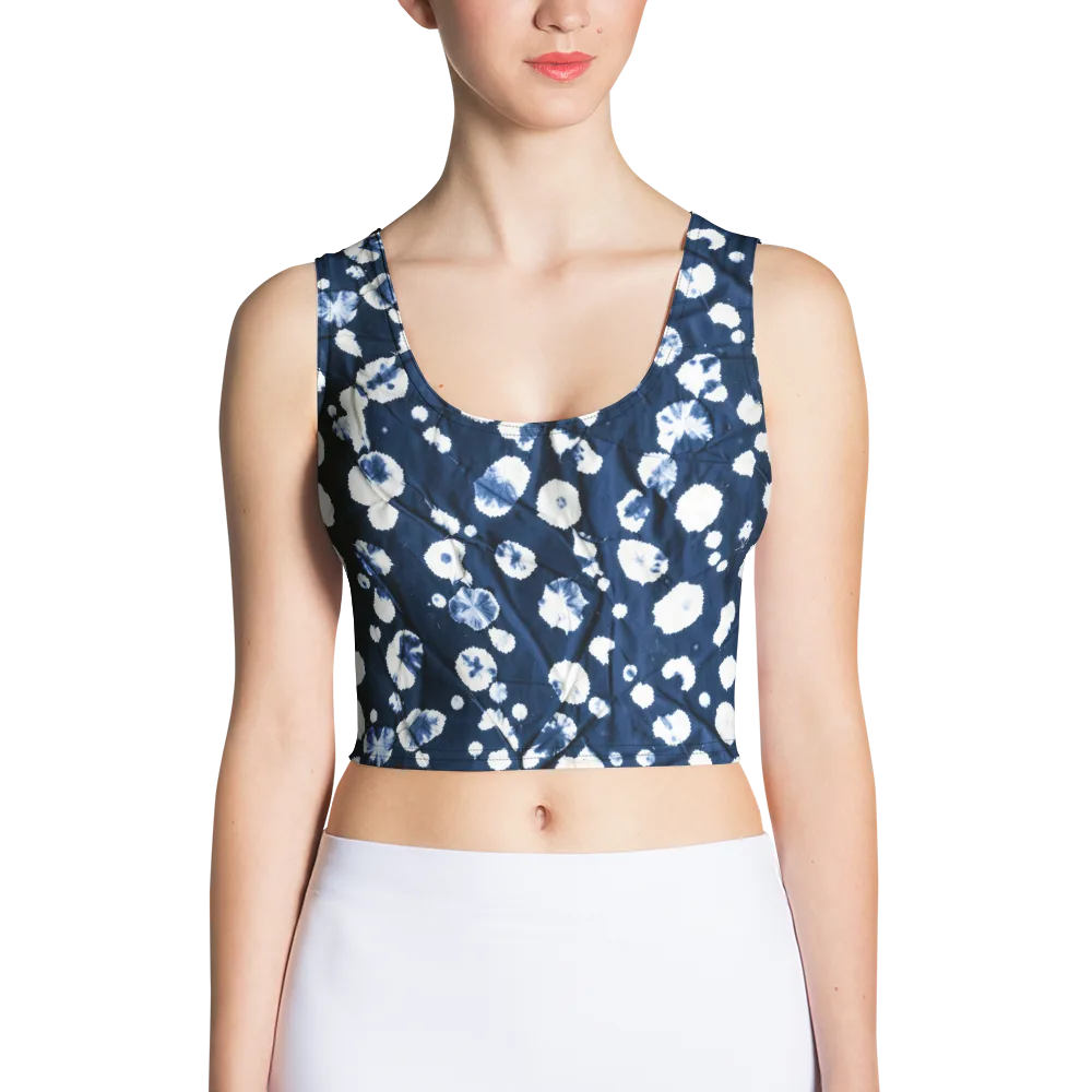 Indigo Confetti on Crop Top — Front