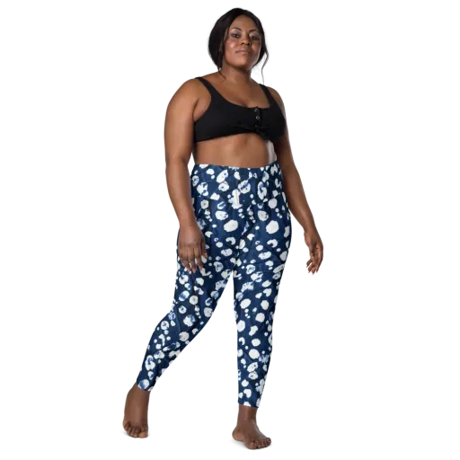 Indigo Confetti on a Leggings with Pockets