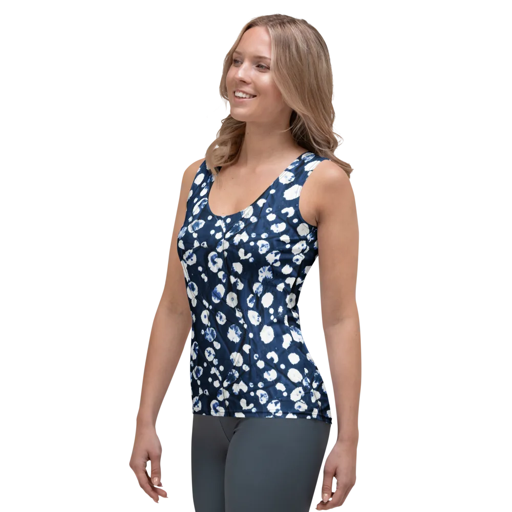 Indigo Confetti on Women's Tank Top — Left Front