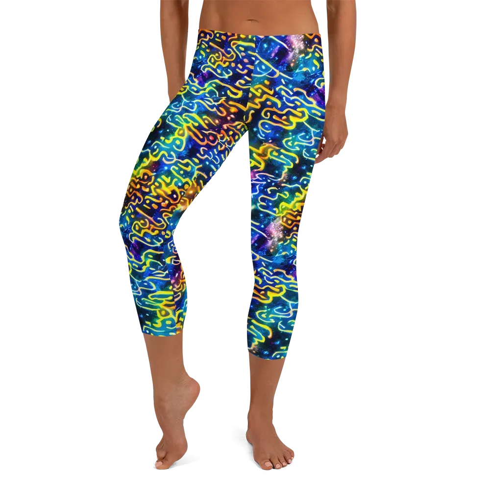 Astral Ampersand on Capri Leggings — Front