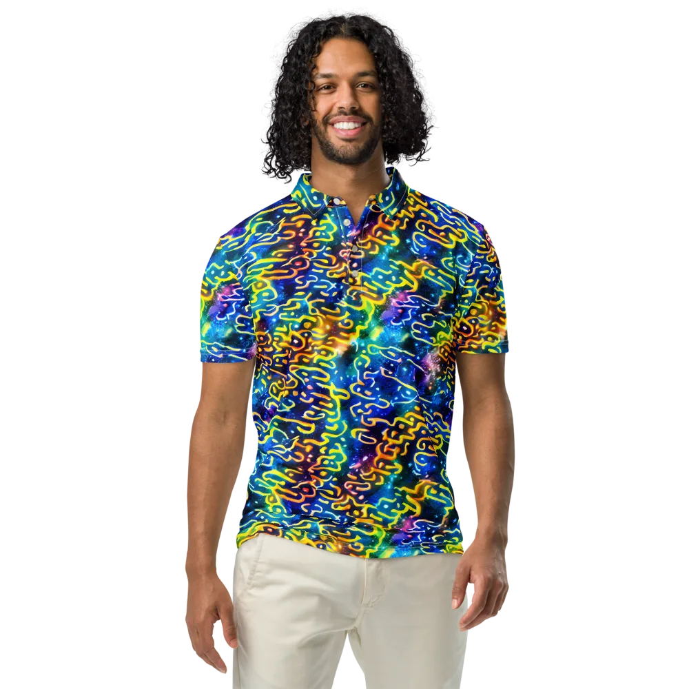 Astral Ampersand on Men's Slim Fit Polo Shirt — Front