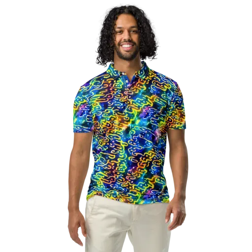 Astral Ampersand on a Men's Slim Fit Polo Shirt