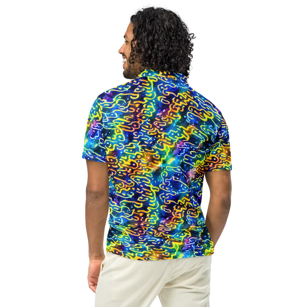 Astral Ampersand on Men's Slim Fit Polo Shirt — Back
