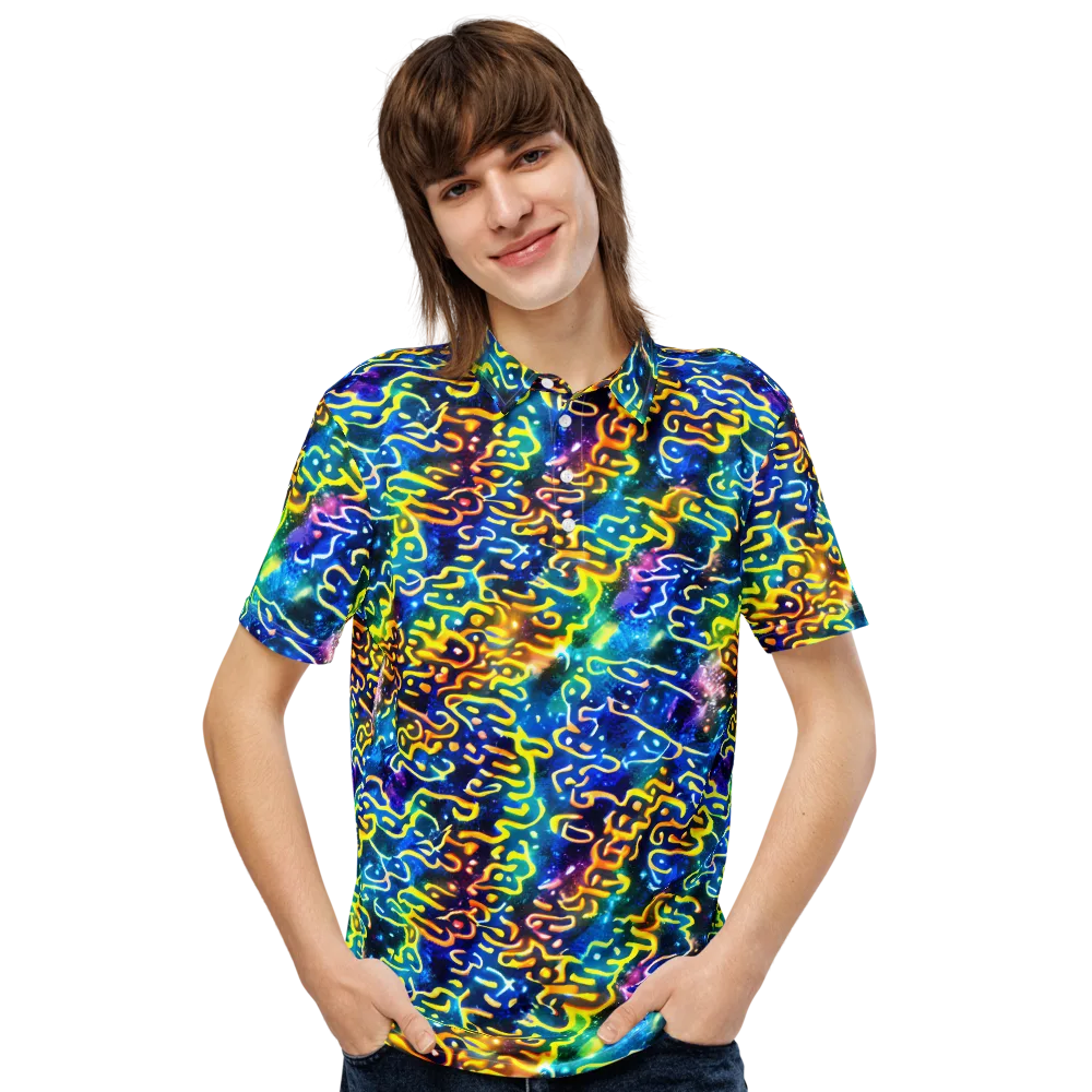 Astral Ampersand on Men's Slim Fit Polo Shirt — Front
