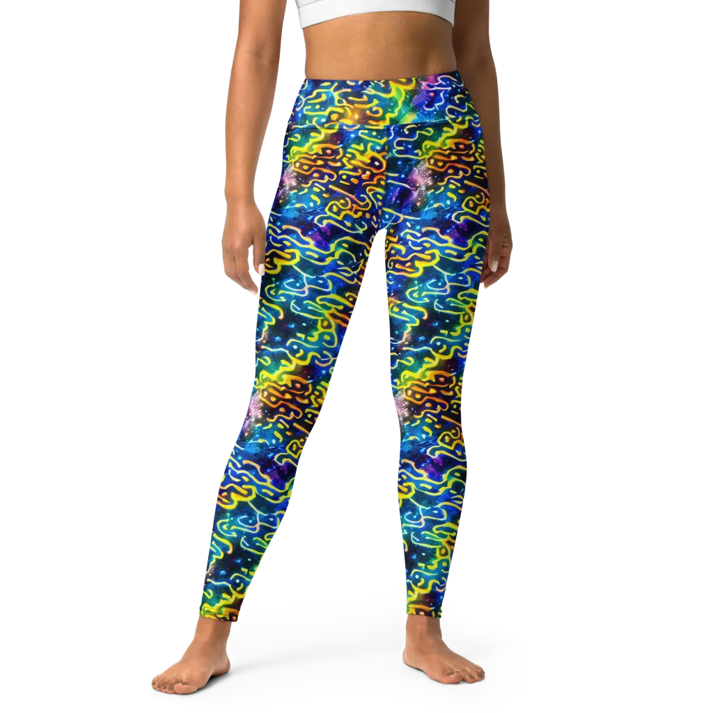 Astral Ampersand on Yoga Leggings — Front
