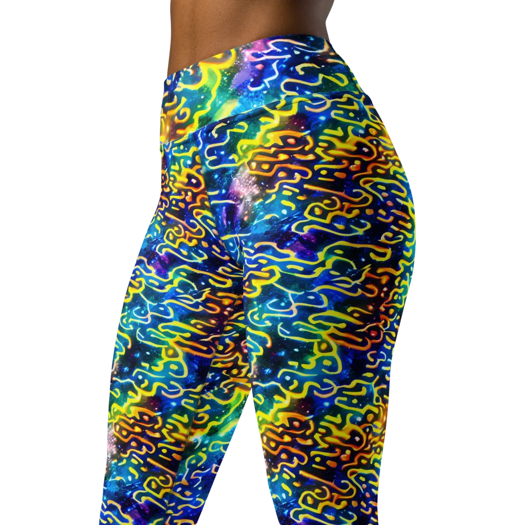 Astral Ampersand on Yoga Leggings — Left Front