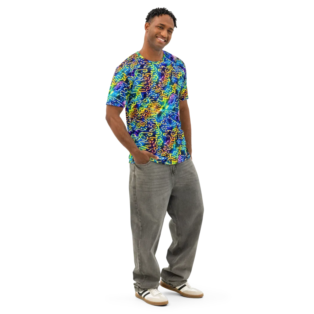 Astral Ampersand on Men's Cotton Crew Neck T-Shirt — Right Front