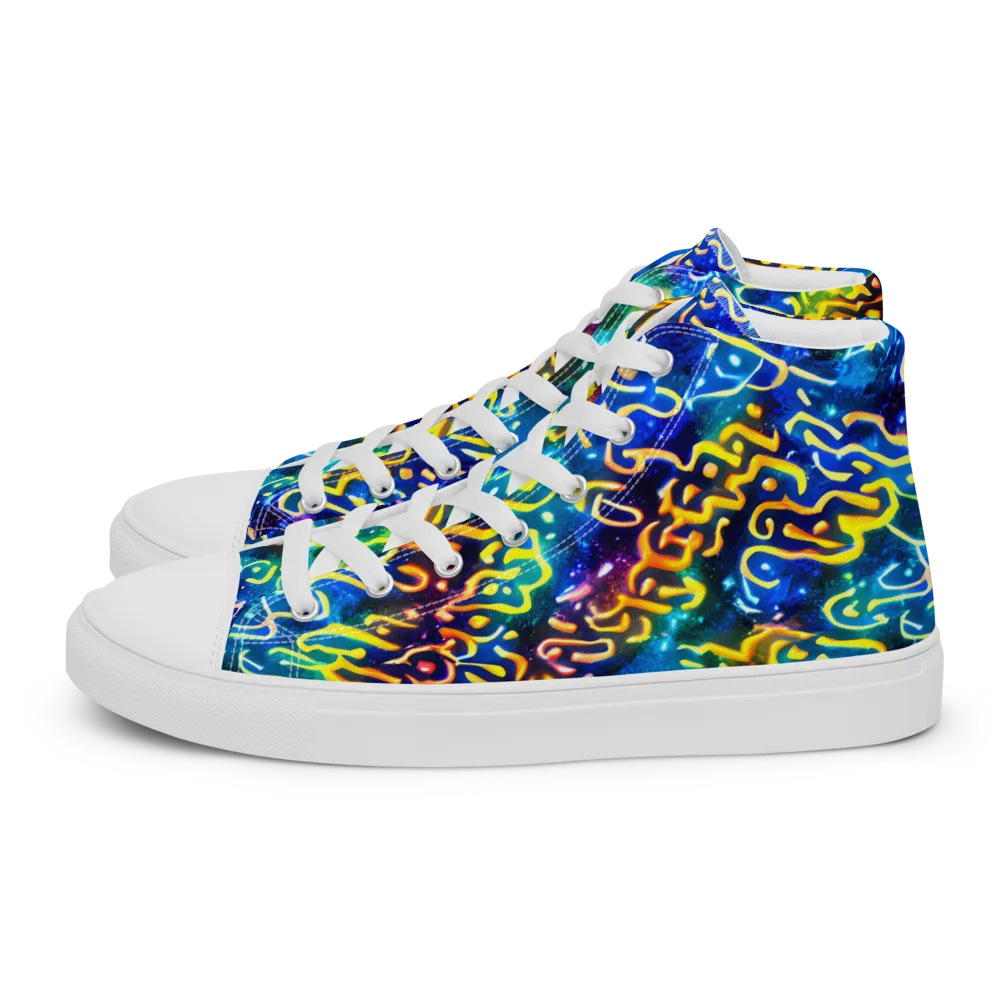 Astral Ampersand on Men's High Top Canvas Shoes — Left