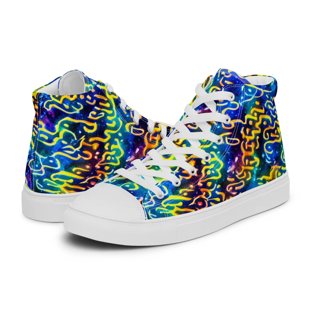 Astral Ampersand on Men's High Top Canvas Shoes — Left