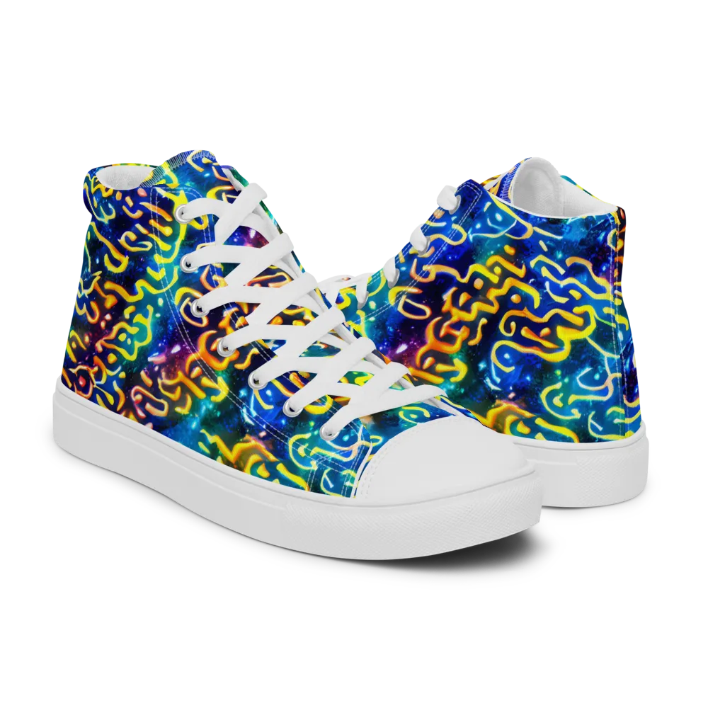Astral Ampersand on Men's High Top Canvas Shoes — Right