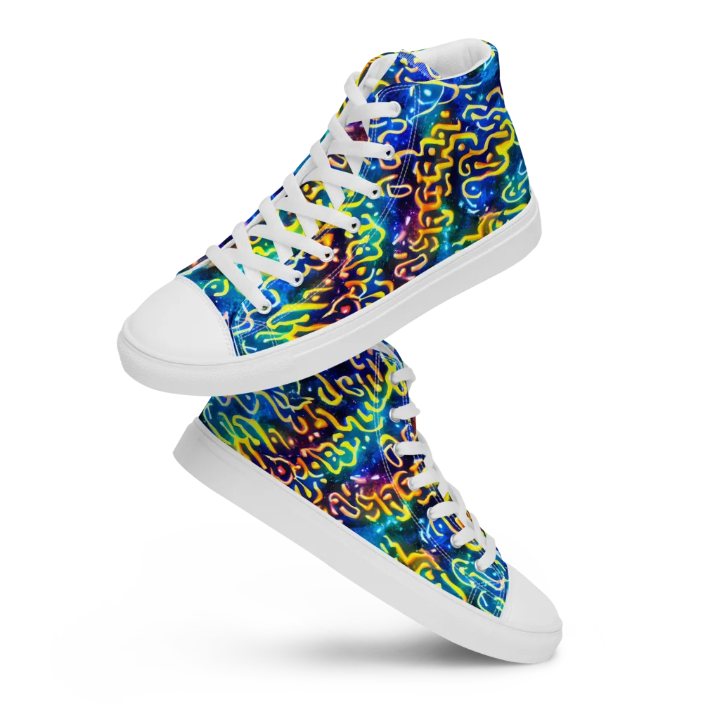 Astral Ampersand on Men's High Top Canvas Shoes — Front