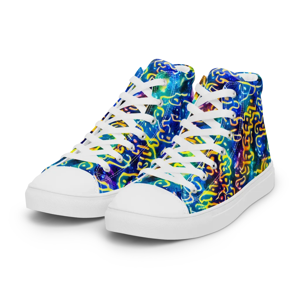 Astral Ampersand on Women's High Top Canvas Shoes — Left Front