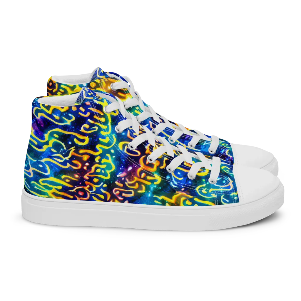 Astral Ampersand on Women's High Top Canvas Shoes — Right